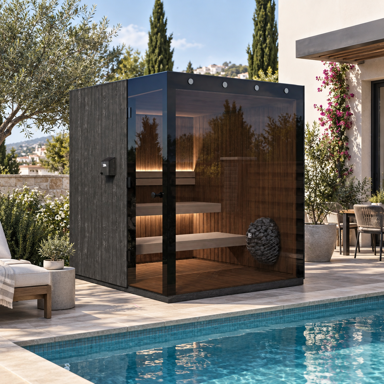 Panoramic Black sauna